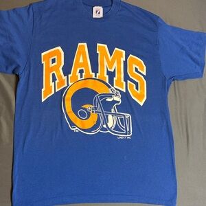 Los Angeles Rams blue shirt logo 7 large vintage 90s